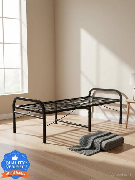 HoneyTouch Folding Metal Single Bed, 183 cm x 76.2 cm (6.0 ft x 2.5 ft)