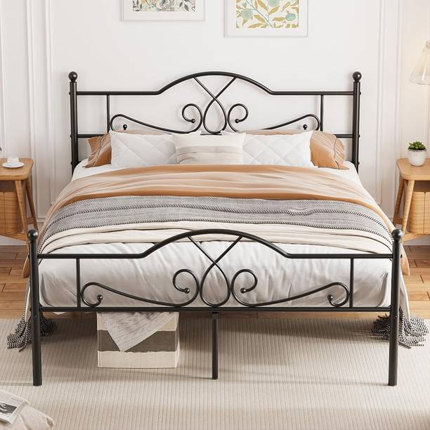 Z H Handicrafts Twin Bed Frame with Headboard Metal Bed Frame Twin Size. Metal Double Bed