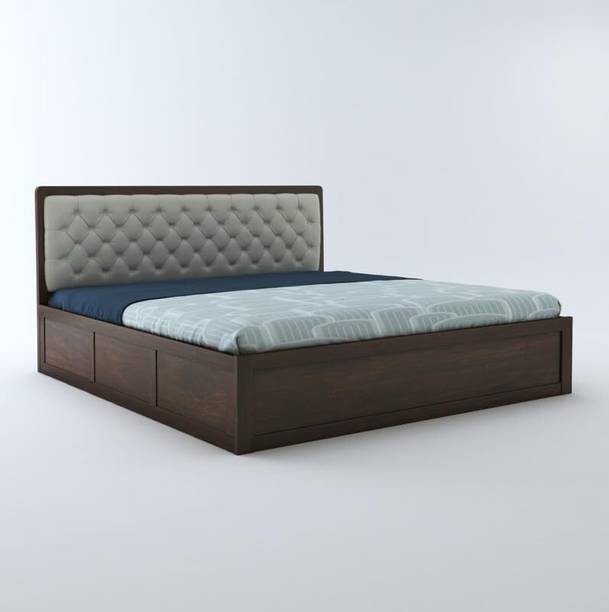 SUNCROWN Comfira Solid Wood King Hydraulic Bed, 208 cm x 193 cm (6.82 ft x 6.33 ft)