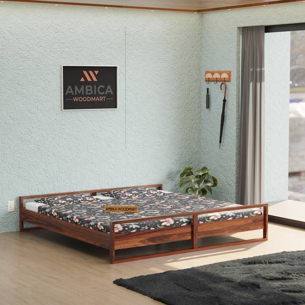 AMBICA WOODMART king bed, sheesham wood king bed, solid wood bed, bed for bed room, wooden bed Solid Wood King Bed