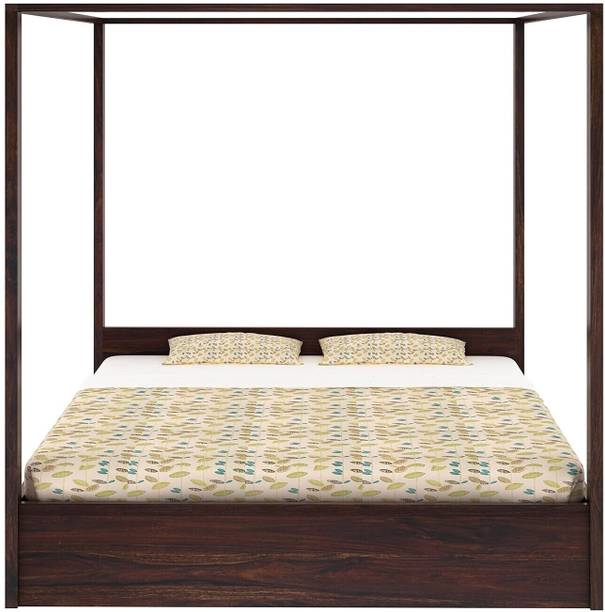 WOODENJOY Sheesham Wood Queen Bed/Wooden Bed With Hydraulic Storage/Wooden Palaung Solid Wood Queen Hydraulic Bed