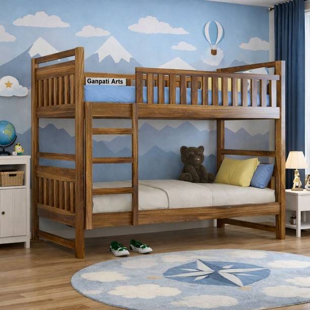Ganpati Arts Solid Sheesham Wood Swift Bunk Bed Without Storage Solid Wood Single Bed, 99.06 cm x 208.28 cm (3.25 ft x 6.83 ft)