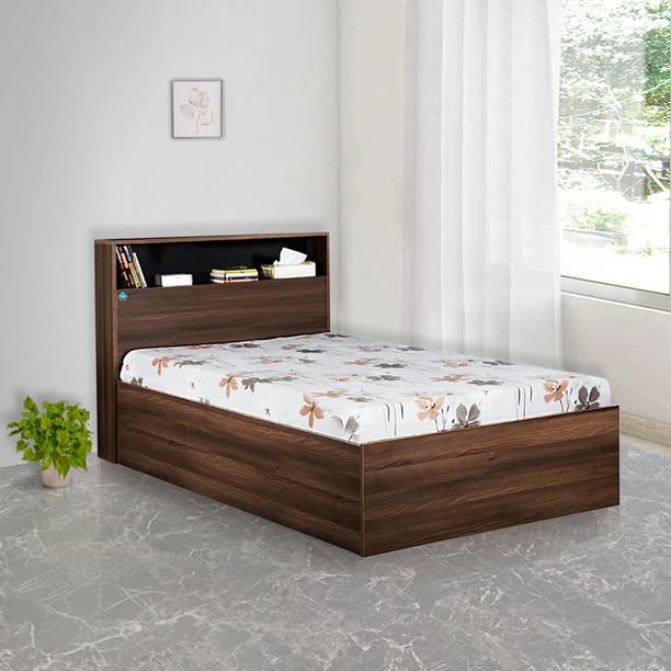 Delite Kom Urban Single Bed | with Box & Headboard Storage | Assembly Included | Engineered Wood Single Box Bed, 213 cm x 96 cm (6.99 ft x 3.15 ft)
