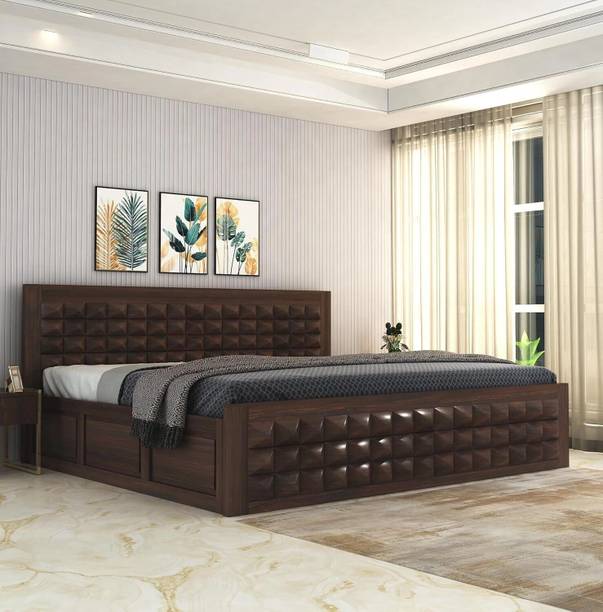 SONA ART & CRAFTS Solid Wood King Box Bed, 208.28 cm x 187.96 cm (6.83 ft x 6.17 ft)
