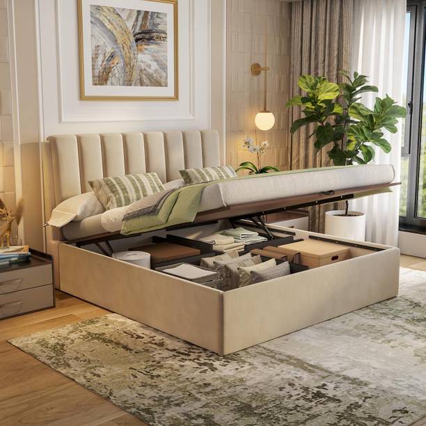 Wakefit Solid Wood King Hydraulic Bed, 216 cm x 194 cm (7.09 ft x 6.36 ft)