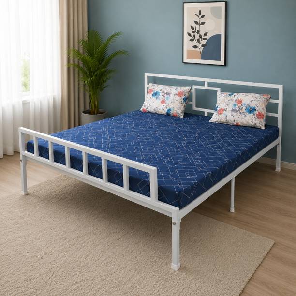 mandee's ®™|Lily Bed with Headboard & Footboard,Heavy Mattress Platform,Noise Fr