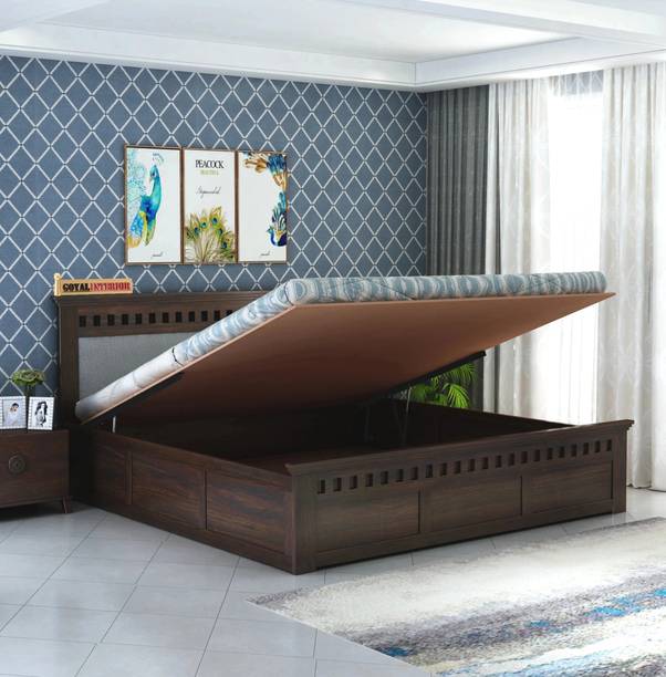 GOYALINTERIOR Sheesham Wood Hydraulic Bed/Cot Wooden Palaung For Bedroom/Home/Hotel Solid Wood Queen Hydraulic Bed