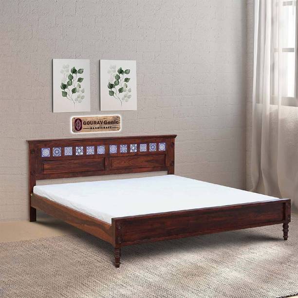Gouravgenic Handicraft Rosewood ( Sheesham ) Solid Wood King Bed, 208 cm x 196 cm (6.82 ft x 6.43 ft)