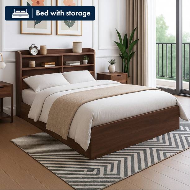 GUDSMITH BTC17P Engineered Wood Double Box Bed, 204 cm x 131 cm (6.69 ft x 4.3 ft)