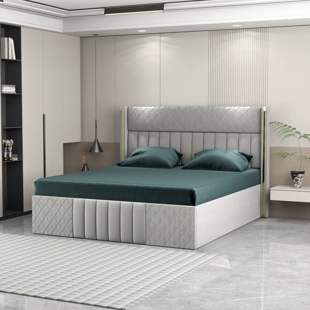 CARLTON LONDON Upholstered bed with storage And Headboard For Bedroom Without Mattress Engineered Wood Queen Box Bed