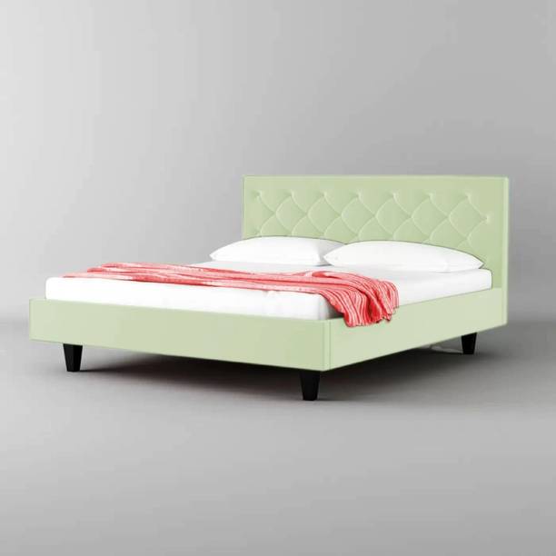 NAPTHRONE Premium Upholstered Bed | Bed King Size with Headboard | Cot for Bedroom Solid Wood King Bed