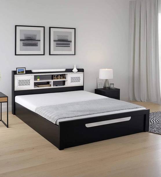 Mintwud from Pepperfry Fuji Wooden Queen Bed/Wooden Cot/Palaung With Hydraulic Storage For Bedroom Engineered Wood Queen Hydraulic Bed