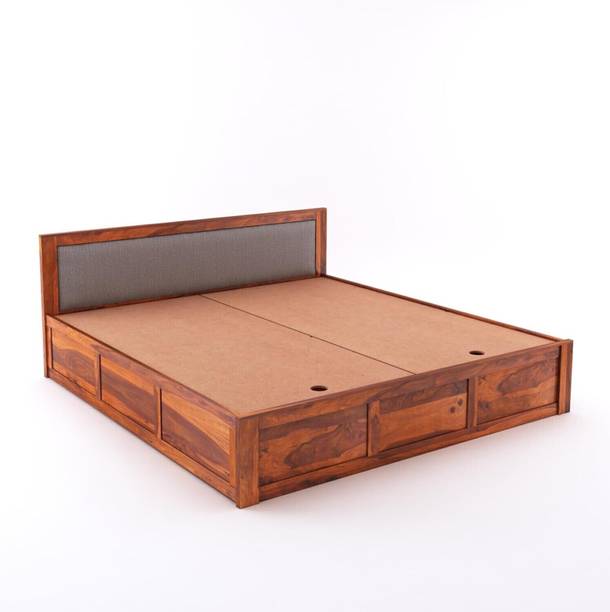 SAVITRIDECOR Sheesham Wood Bed For Bedroom/Wooden Cot/Palaung/Bed With Box Storage For Home Solid Wood Queen Box Bed