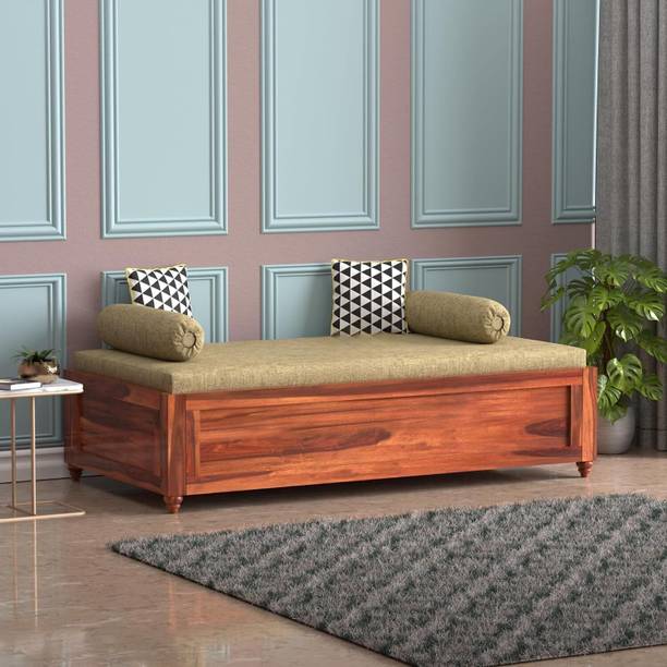 Banshi Solid Sheesham Wood Diwan/ Single Bed with Storage Box | Heavy Duty Wooden Frame Solid Wood Single Box Bed, 90 cm x 174 cm (2.95 ft x 5.71 ft)