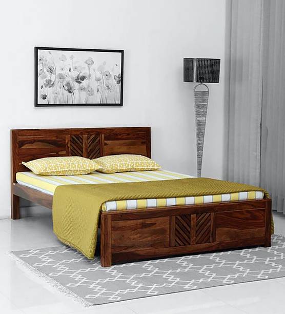 DEMIWALL Solid Wood Queen Bed