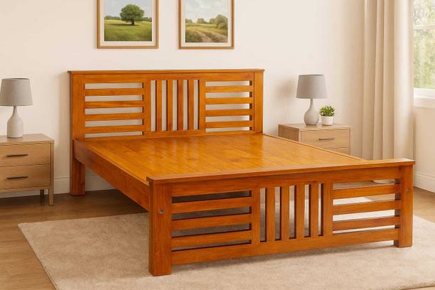 HOME DREAMS Kerala Mahogany Wood l Nilambur Furniture I Double Sized Bed - HAF03D Solid Wood Double Bed