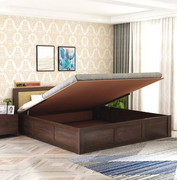 KART HANDICRAFTS Sheesham Wood Bed/Cot/Palang With Hydraulic Storage For Livingroom/Bedroom/Hotel Solid Wood King Hydraulic Bed