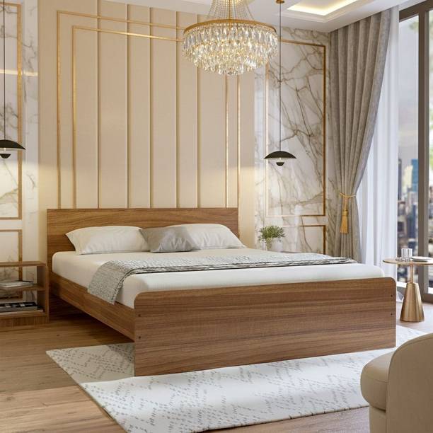 NEUDOT Neudot Began | King Size | Non storage bed | Box bed | Bed room | Hotels | Engineered Wood King Bed, 203 cm x 190 cm (6.66 ft x 6.23 ft)