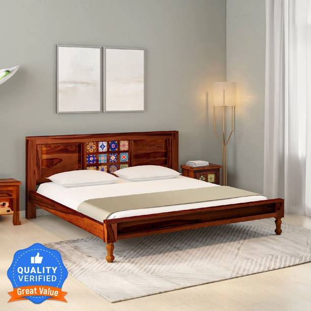Flipkart Perfect Homes PureWood Sheesham Solid Wood King Bed