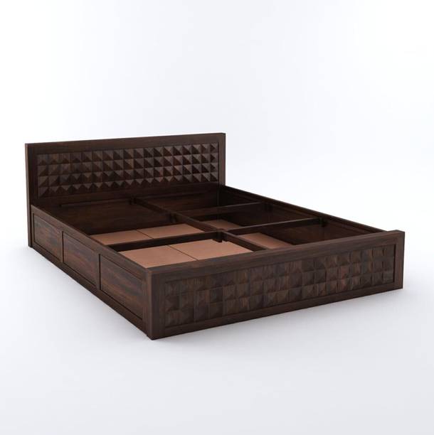 SAVITRIDECOR Sheesham Wood Bed For Bedroom/Wooden Cot/Palaung/Bed With Box Storage For Home Solid Wood Queen Box Bed