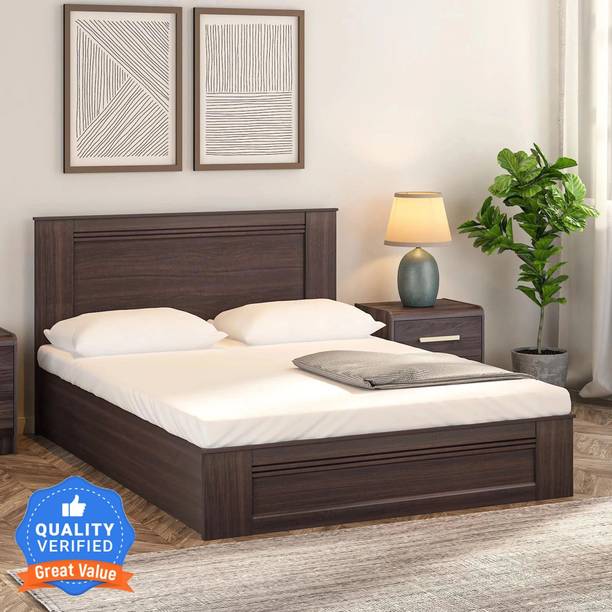Mintwud from Pepperfry Taro Wooden King Bed/Wooden Bed With Hydraulic Storage For Bedroom/Home Engineered Wood King Hydraulic Bed, 211 cm x 191 cm (6.92 ft x 6.27 ft)