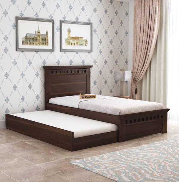 WOODSTAGE Solid Wood Single Bed