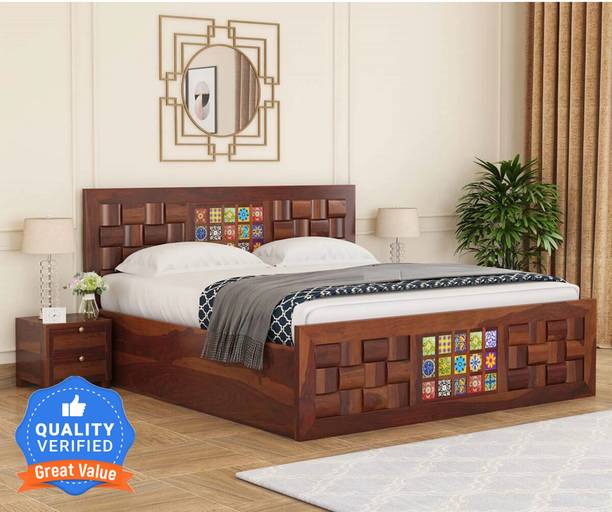 Flipkart Perfect Homes Solid Wood King Box Bed