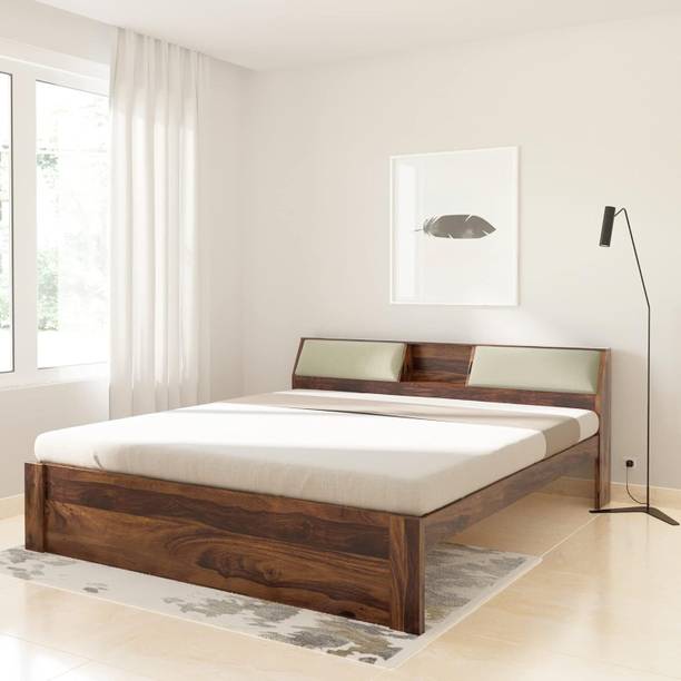 Rajgharana Solid Wood Bed Without Storage For Bedroom/Home Solid Wood King Bed