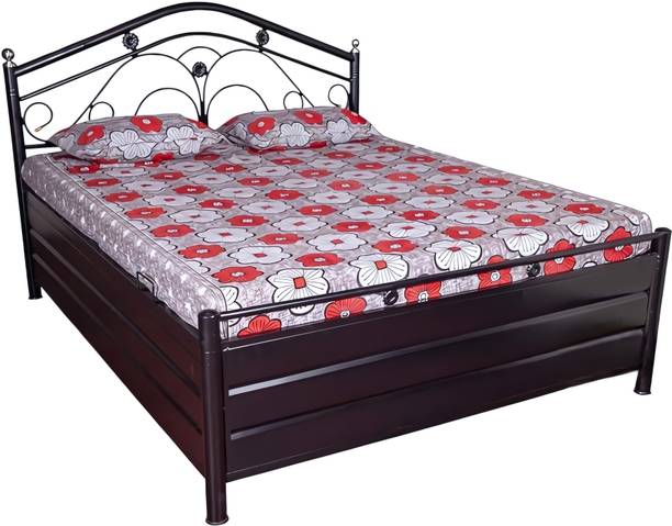 ModuTure Metal Bed With Storage,Powder Coating,Size 4x6ft, Metal Single Hydraulic, Box Bed