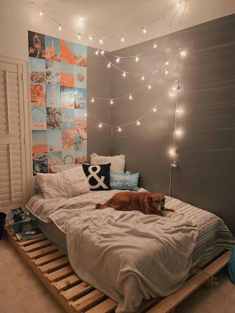 wakeflt Wooden Pallet Bed Frame for Bedroom base Minimalist Bed Pallet Style floor Base Solid Wood Single Bed, 190 cm x 90 cm (6.23 ft x 2.95 ft)