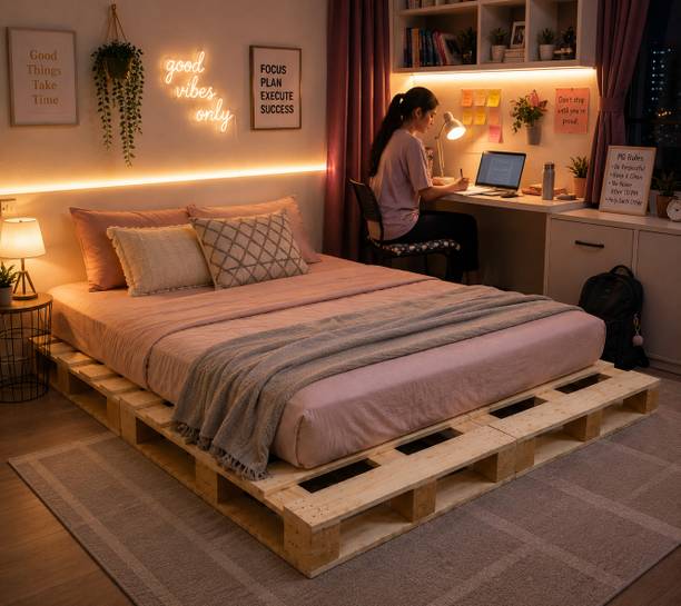 Prime Wooden Packers Floor Bed Frame Engineered Wood Single Bed, 183 cm x 122 cm (6.0 ft x 4.0 ft)