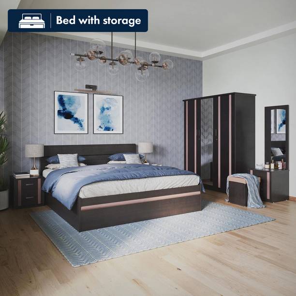 Interio by Godrej Zurina Engineered Wood King Box Bed, 205.7 cm x 187.4 cm (6.75 ft x 6.15 ft)