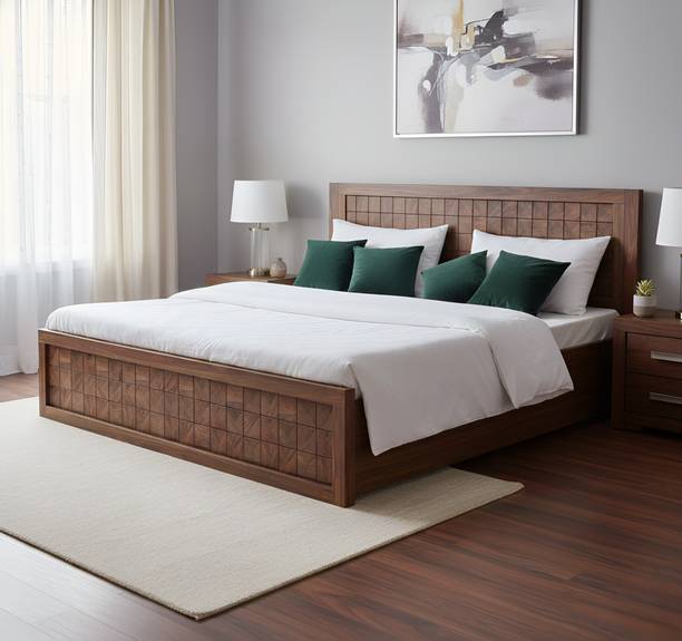 Shree Jeen Mata Enterprises Solid Sheesham Wood King Size Bed For Bed Room /Living Room /Guest Room /Hotel Solid Wood King Drawer Bed, 190.5 cm x 205.74 cm (6.25 ft x 6.75 ft)