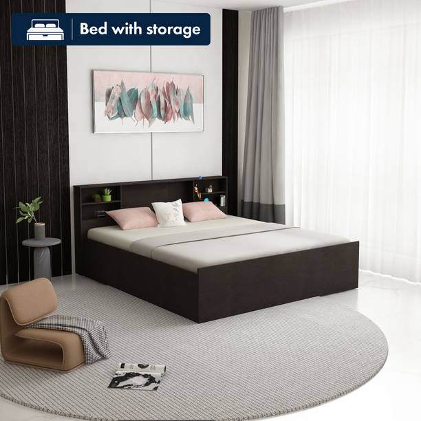 SIVOM Eden Box Bed with Storage Engineered Wood King Box Bed Engineered Wood King Box Bed, 187 cm x 216.5 cm (6.14 ft x 7.1 ft)