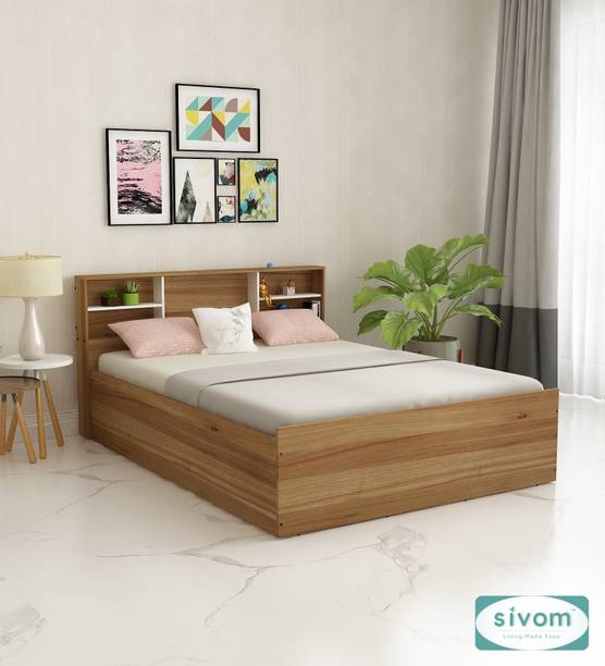 SIVOM Sylvia Queen Bed Engineered Wood Queen Box Bed