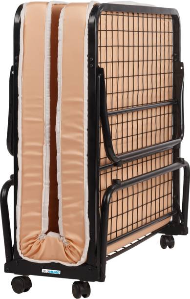 blumuno Prima Rollaway Folding Bed With Wheels Metal Single Bed