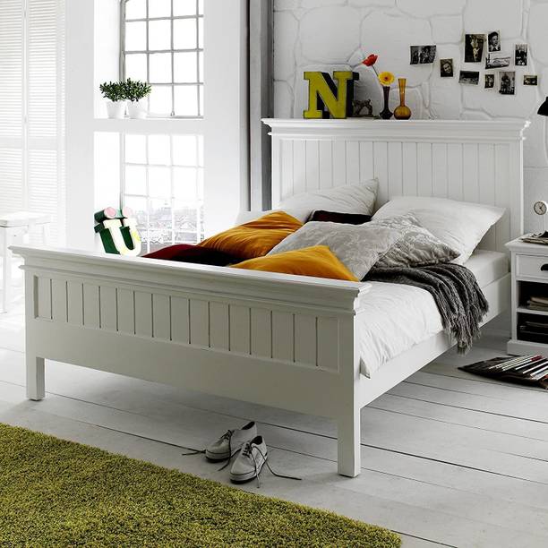 APRODZ Clemons Solid Wood Queen NA Bed