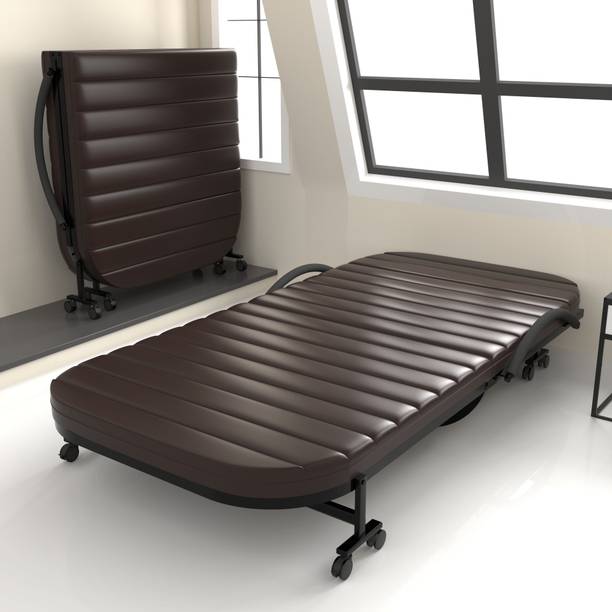 HoneyTouch Xyra Rollaway Bed | Orthopedic Tri Layer Mattress | Foldable | Metal Single Bed, 190 cm x 91 cm (6.23 ft x 2.99 ft)