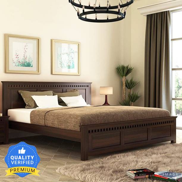 Suncrown Furniture Solid Sheesham Wood King Size Bed Without Storage Bed for Bedroom Solid Wood King Bed