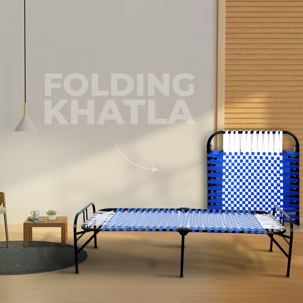 MEEZO Portable Single Folding Bed Space Saving Bed Charpai Khatiya\Metal singal bed Metal Single Bed