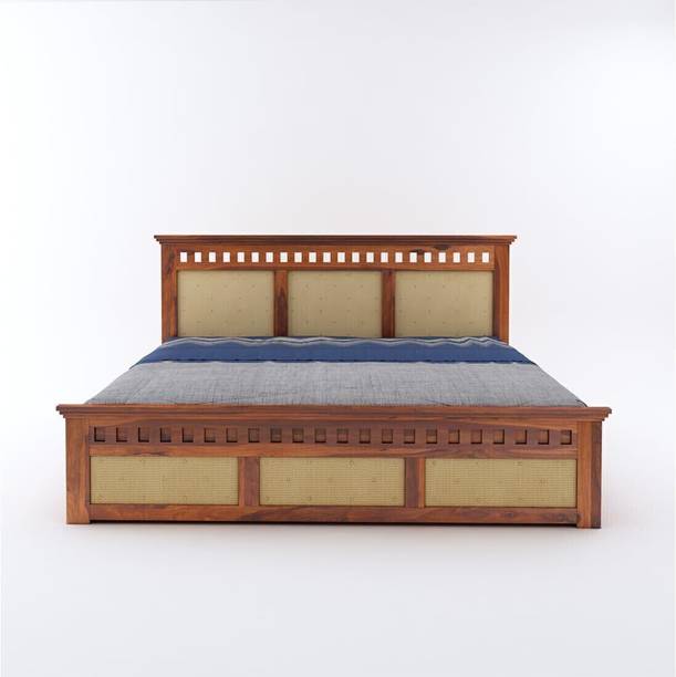 SAVITRIDECOR Sheesham Wood Bed For Bedroom/Wooden Cot/Palaung/Bed With Storage For Home Solid Wood King Hydraulic Bed