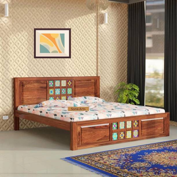 SONA ART & CRAFTS Solid Wood Queen Bed, 215 cm x 160 cm (7.05 ft x 5.25 ft)