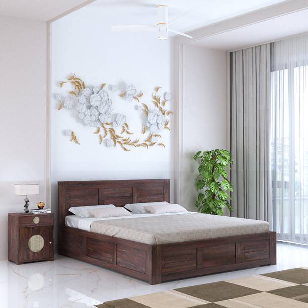 Flipkart Perfect Homes Solid Wood bed for Bedroom/Living Room/Home Solid Wood King Box Bed, 205 cm x 190 cm (6.73 ft x 6.23 ft)