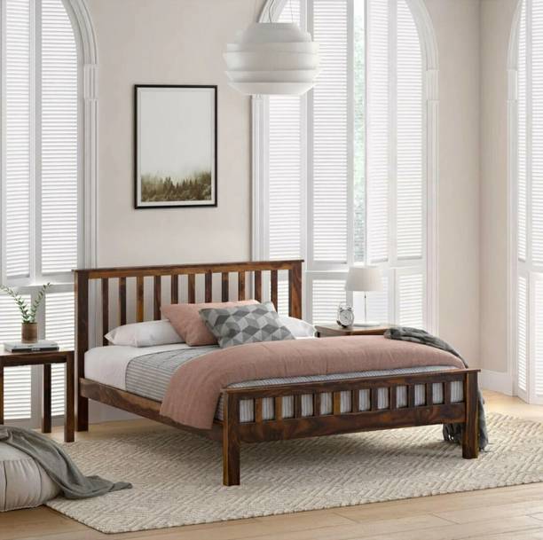 WoodMart Furniture Solid Wood Queen Bed