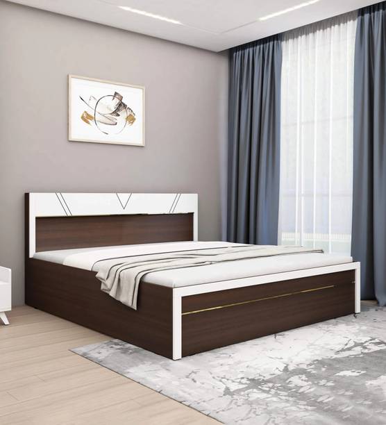 Mintwud from Pepperfry Sora Wooden Queen Bed/Wooden Cot/Palaung With Hydraulic Storage For Bedroom/Home Engineered Wood Queen Hydraulic Bed