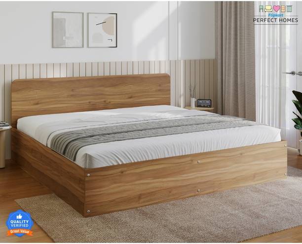 Flipkart Perfect Homes Dunzo Engineered Wood King Hydraulic Bed, 186 cm x 186 cm (6.1 ft x 6.1 ft)