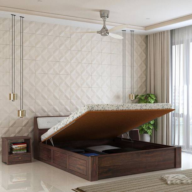 Ganpati Arts Sheesham Wood Victoria Bed/Wooden Bed With Hydraulic Storage For Home Solid Wood King Hydraulic Bed, 210.82 cm x 187.96 cm (6.92 ft x 6.17 ft)
