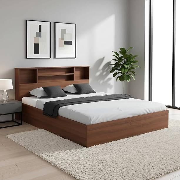 Aspirata Furniture Wooden King Bed/Cot With Box Storage for Livingroom/Drawing room/Bedroom Engineered Wood King Box Bed, 220 cm x 190 cm (7.22 ft x 6.23 ft)