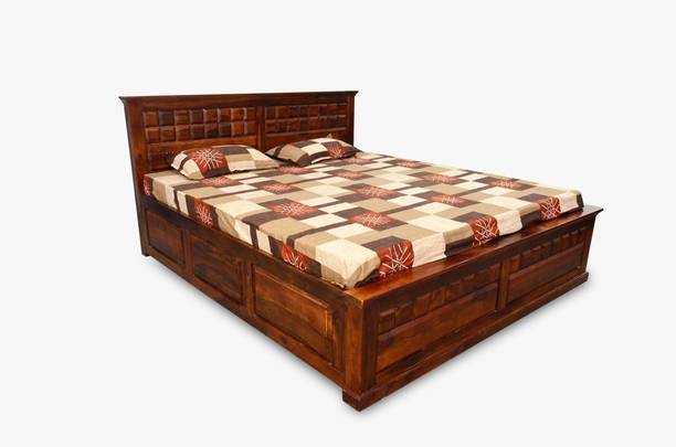 Bhagwati Arts Sheesham Wood King Size Bed/Cot For BedRo...