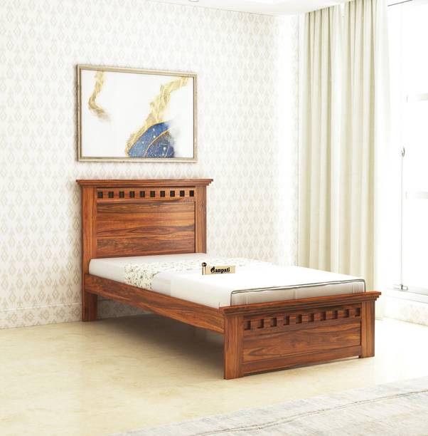 Ganpati Arts Sheesham Wood Armania Bed/Wooden Single Cot For Home/Without Storage Single Bed Solid Wood Single Bed